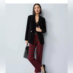 NWT $209 Ann Taylor the petite Crosby blazer in velvet black sz 0P